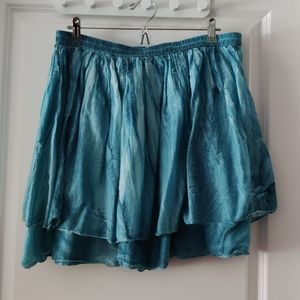 A People United (APU) Blue Cotton-Silk Skirt Sz XL